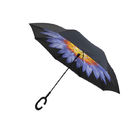 Het sterke Ontwerp van het Kader Dubbele Laag Omgekeerde Paraplu Aangepaste Embleem 23 Duim leverancier