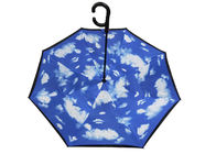 Dubbele Laag Omgekeerde Paraplu Aangepaste de Stoffen Roestvrije Ribben van het glasvezelkader leverancier