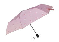 Roze Compacte Reisparaplu, Handvat van de Paraplu het Rubbercaoted van de Reiszon leverancier