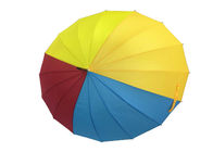 Dubbel van het de Paraplumetaal van de Luifel Houten Stok het Kader Houten Uiteinden Aangepast Embleem leverancier