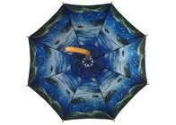 Dubbele Luifel Gedrukte Paraplu voor reclame Aangepast Embleemontwerp Gemakkelijk te drogen leverancier