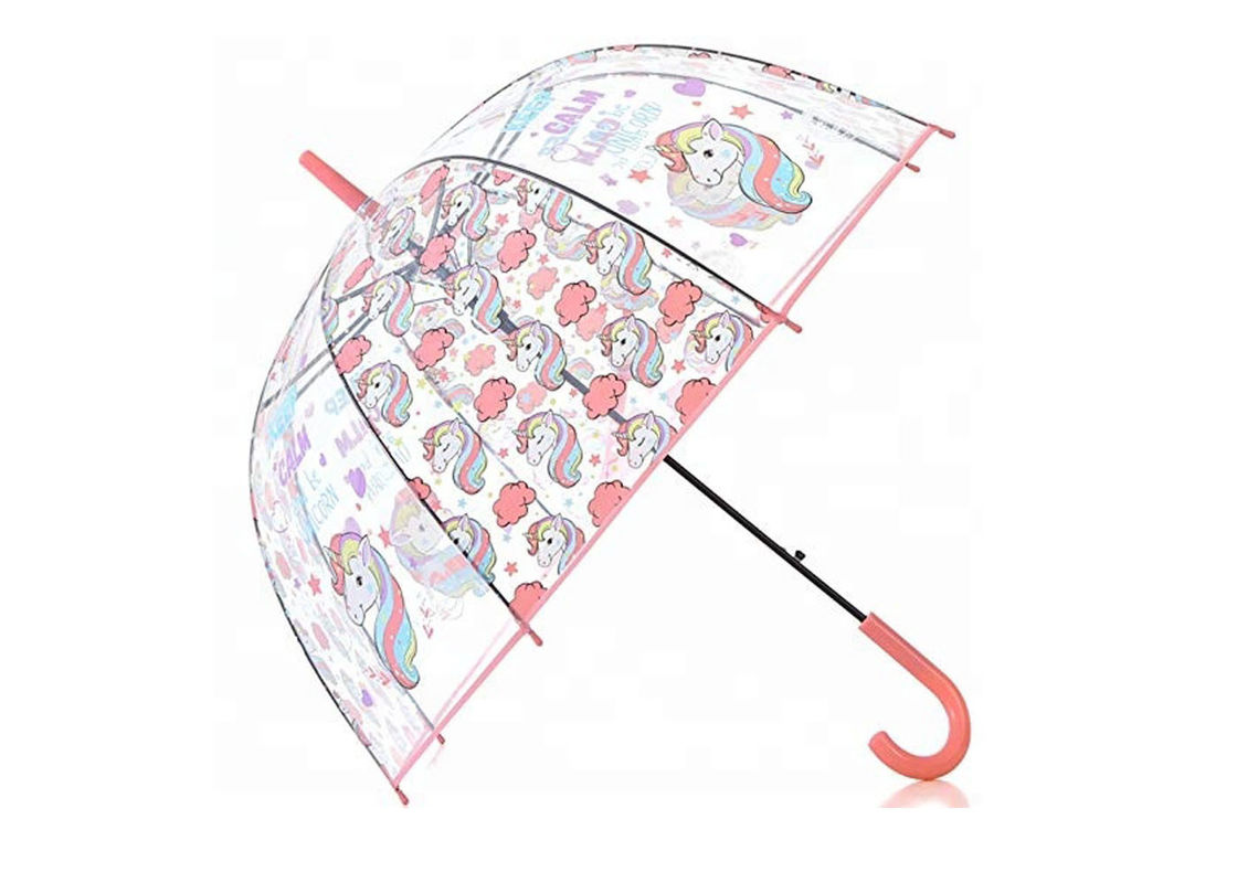 Gemakkelijke Open Duidelijke Plastic Regenparaplu's 23 Duim 8 Ribben Digitale druk leverancier